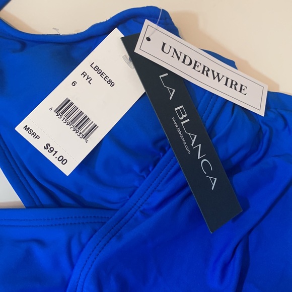 La Blanca Blueberry Underwire Tankini Top - Picture 8 of 11